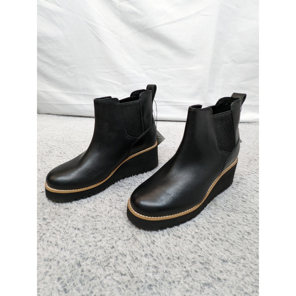 Cole Haan W22927 Size 5B Women's ZG‎ City Wedge Boot Waterproof Black Leather